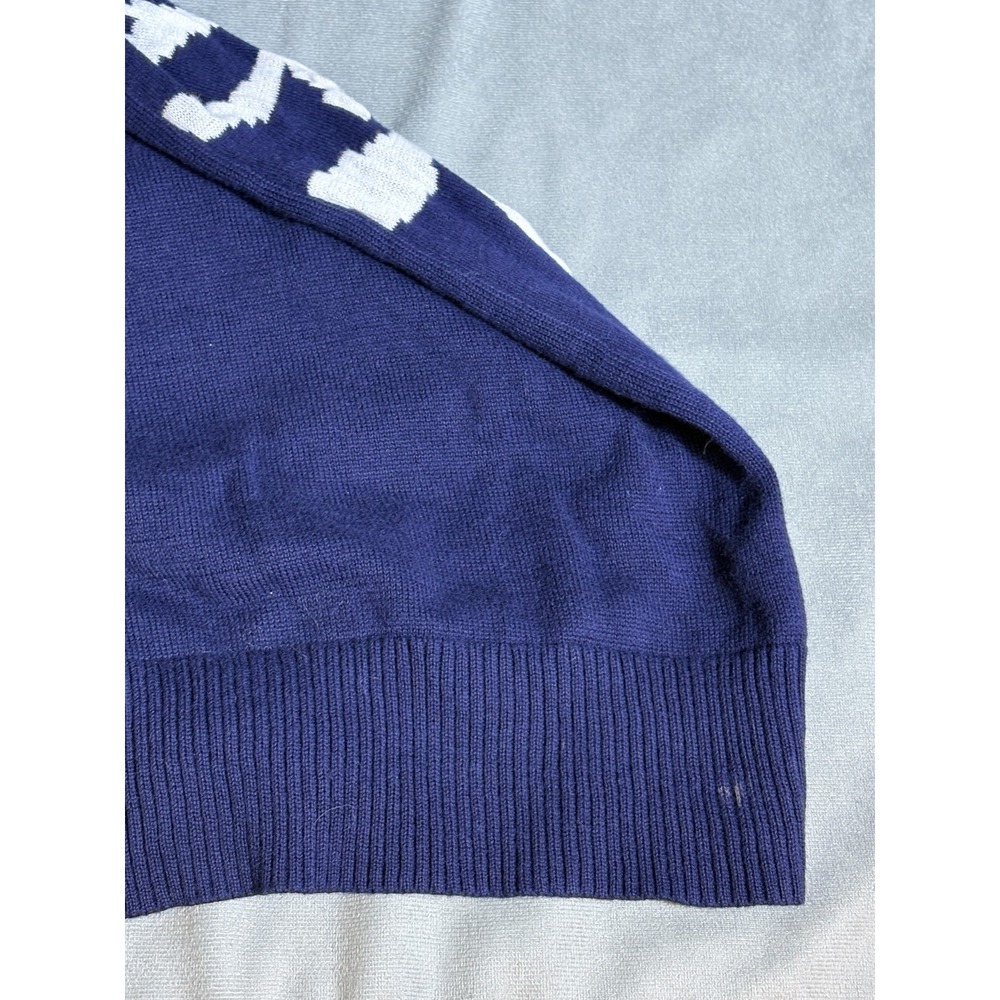Chicos Weekends Cardigan Sweater Navy w/White Lightweight Beach Summer Nights 3 - Picture 15 of 15